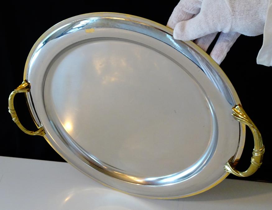Поднос, плато Gold 24 K, 42 см., с дръжки.