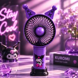 Kuromi USB вентилатор с поставка за телефон  Акумулаторен преносим ве