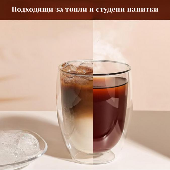 Комплект 2 термоустойчиви чаши от боросиликатно стъкло  250 мл, двойн