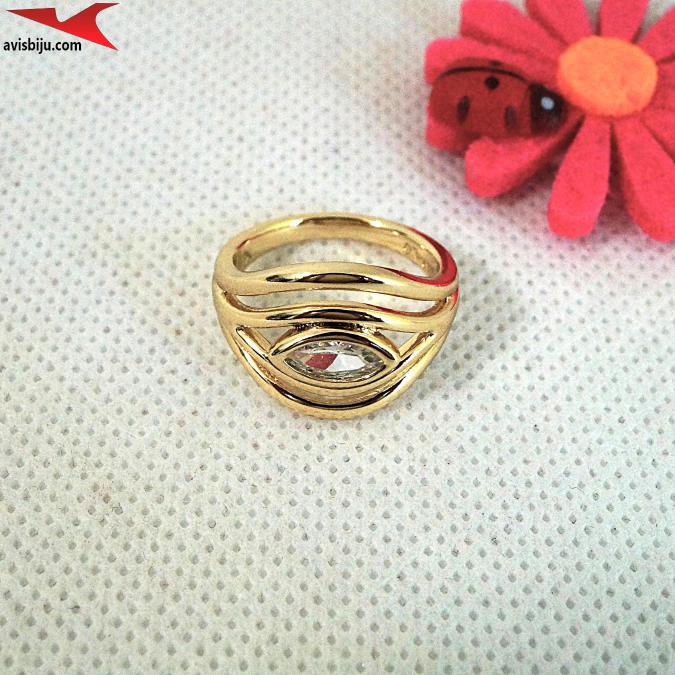 Пръстен с 14К златно покритие и с цирконий