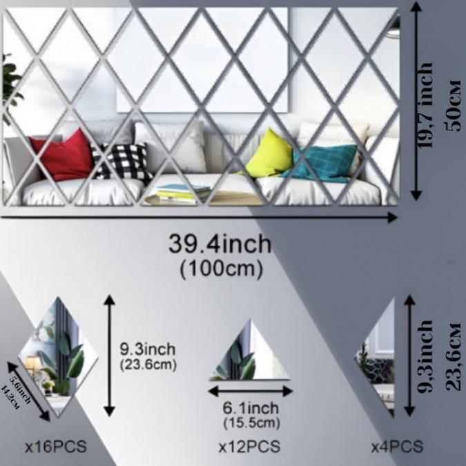 Огледални стикери за стена 32 броя  Лесен начин да преобразиш дома си
