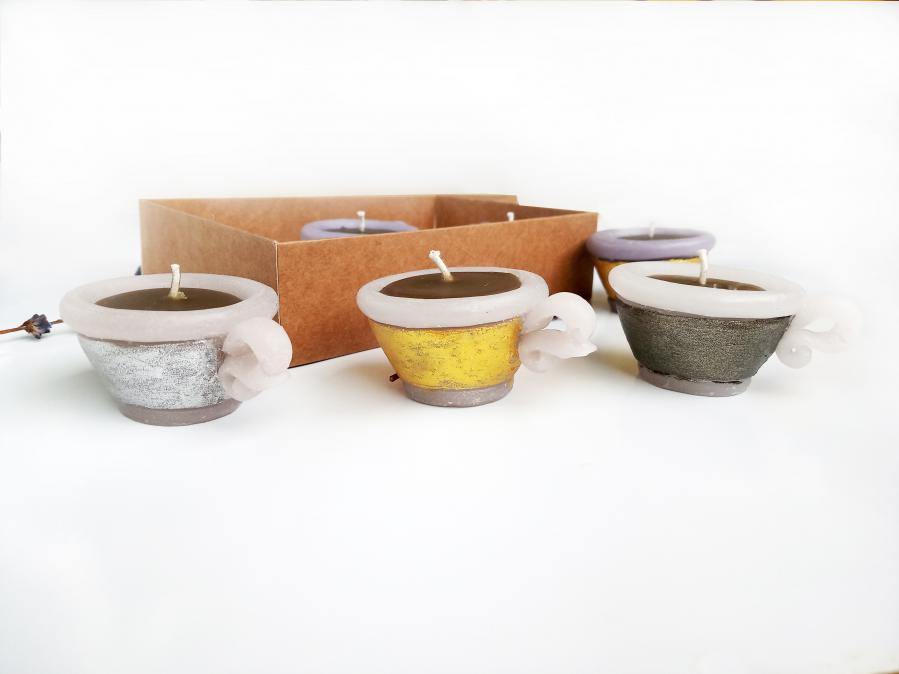 Ароматни чаени свещички чашки с кафе 6 бр, за вашия дом