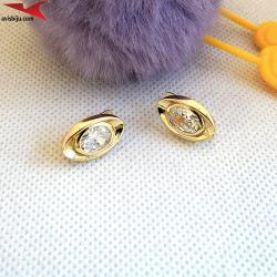 Обеци с 14К златно покритие и с цирконий