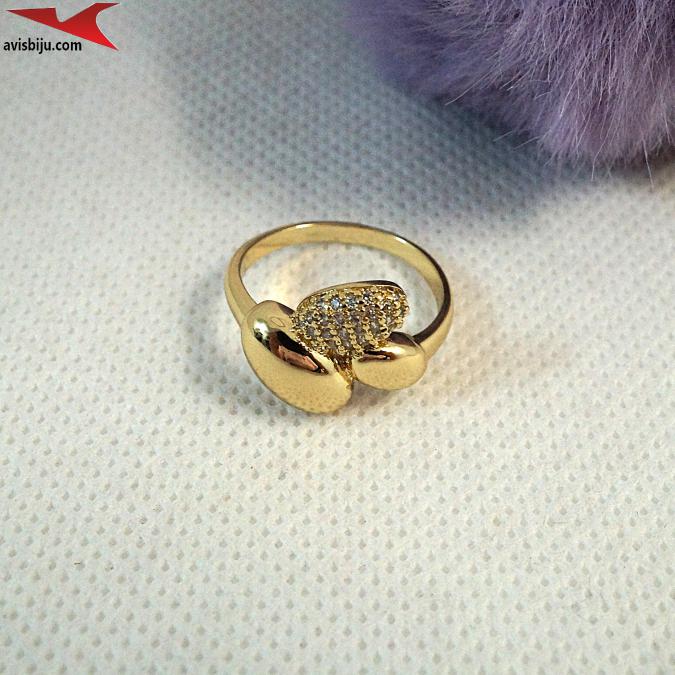 Пръстен с 14К златно покритие и с цирконий