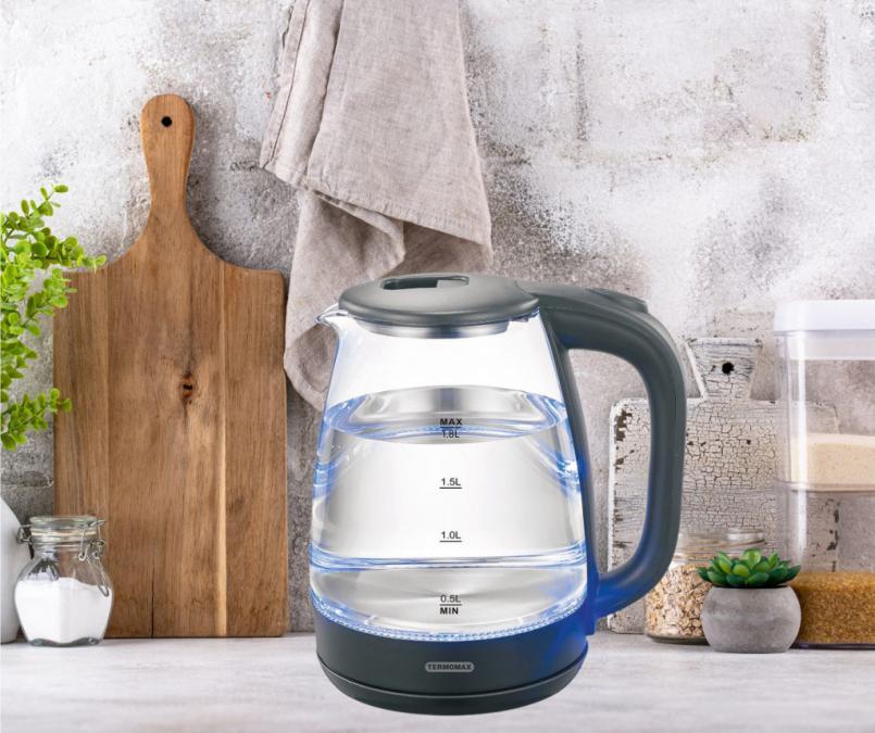 Стъклена електрическа кана Termomax, 1500w, 1.8 л.