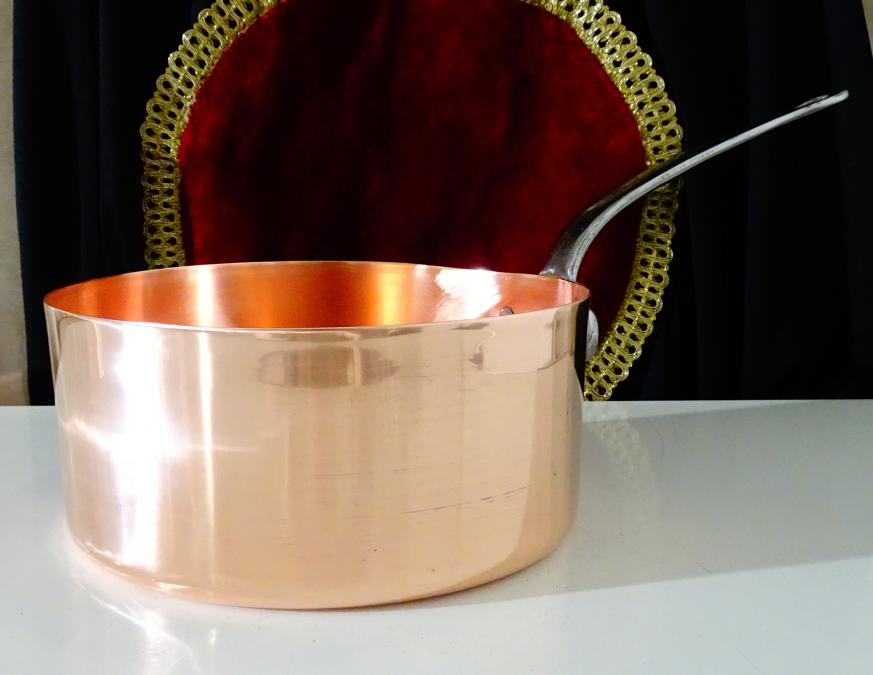 Медна тенджера, тиган, 4 л., чиста червена мед.