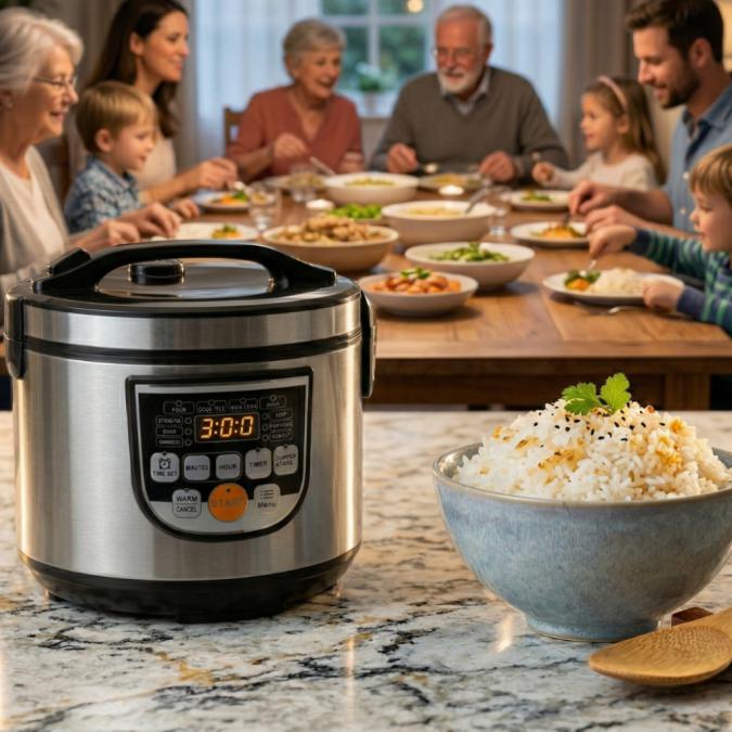 Оризоварка Cheffinger Cf-rc5.0, 5L, 900w  XXL капацитет, таймер, инок