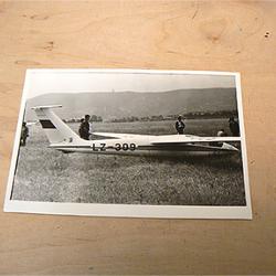 Стара снимка с български самолет Фока 5. Планер. Авиация.