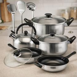 Комплект тенджери и аксесоари от 11 части - издръжливи и устойчиви