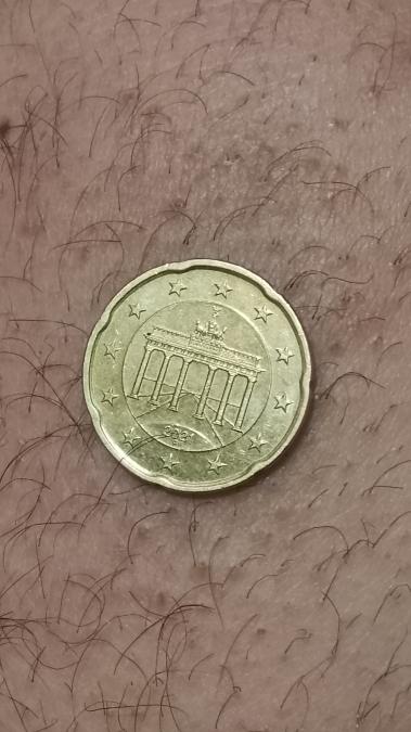 Германска евро монета от 20евро цента 2021с F