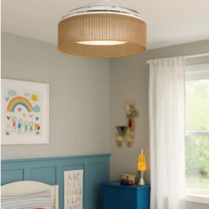 Brizy Bright Rattan  Вентилатор за таван с лампа и функция лято зима