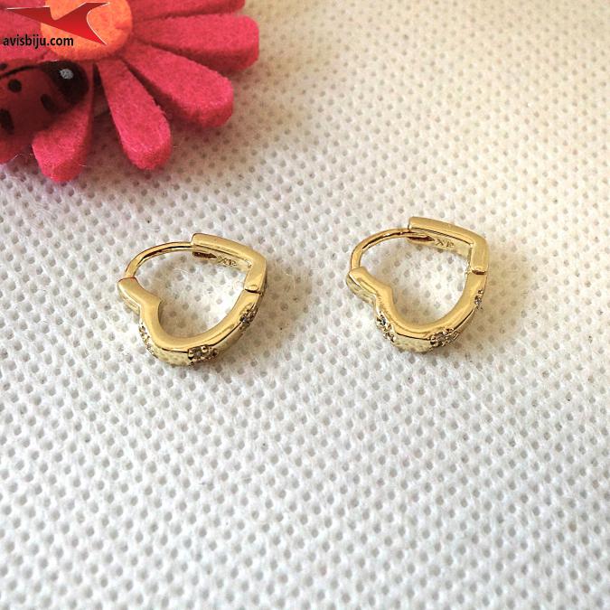 Обеци с 14К златно покритие и с цирконий