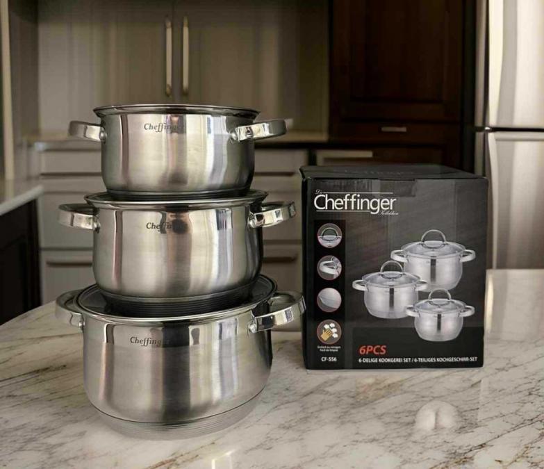 Cheffinger - комплект тенджери от неръждаема стомана  здравина, стил