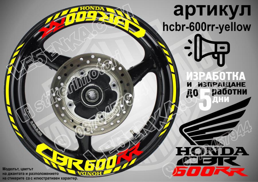 Honda CBR 600rr Yellow надписи и кантове за джанти