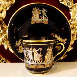 Гръцка чаша с чиния, 24 карата злато.