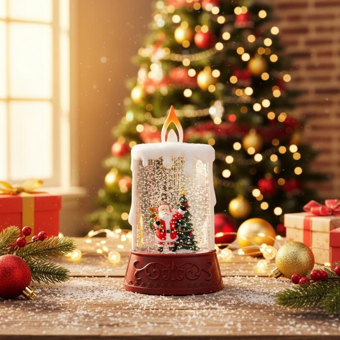 Коледна декоративна LED свещ  Безопасна, блестяща и идеална за одарък