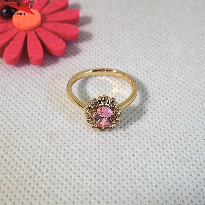 Пръстен с 14К златно покритие и с цирконий