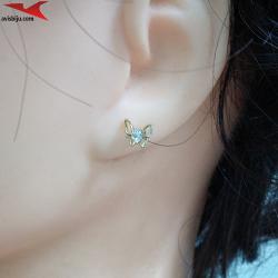 Обеци с 14К златно покритие и с цирконий