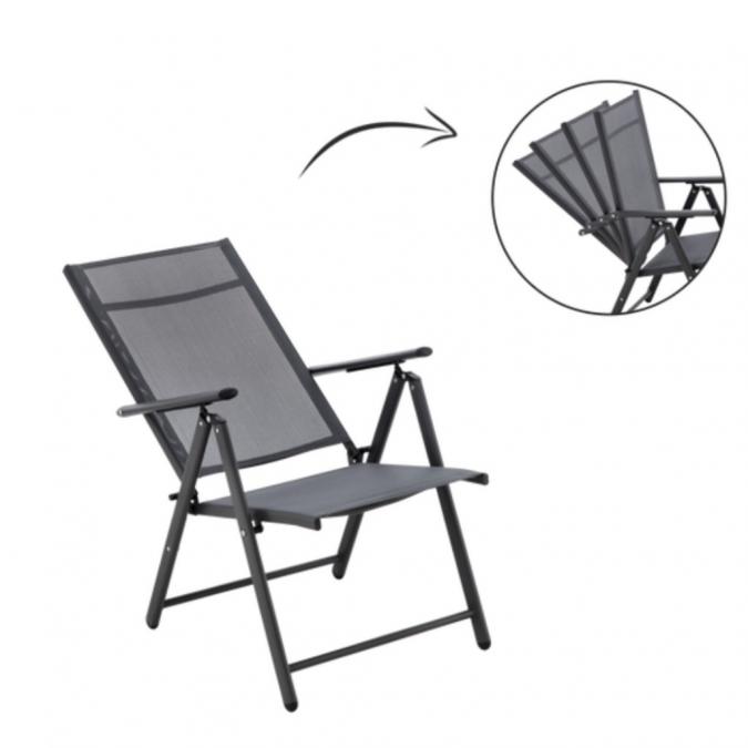 Сгъваем стоманен стол с регулиране на облегалката - издръжливост и еле