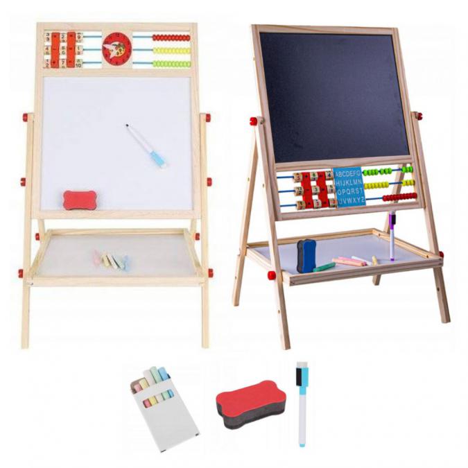 Мултифункционална образователна детска дъска с дървена рамка  за писа