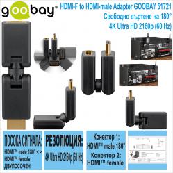 Hdmi-f to Hdmi-male 180 Adapter Goobay 51721