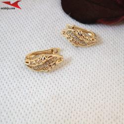 Обеци с 14К златно покритие и с цирконий