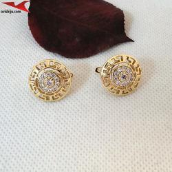 Обеци с 14К златно покритие и с цирконий