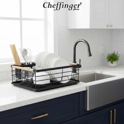 Компактен сушилник за съдове с отцеждаща табла Cheffinger  метален, 4