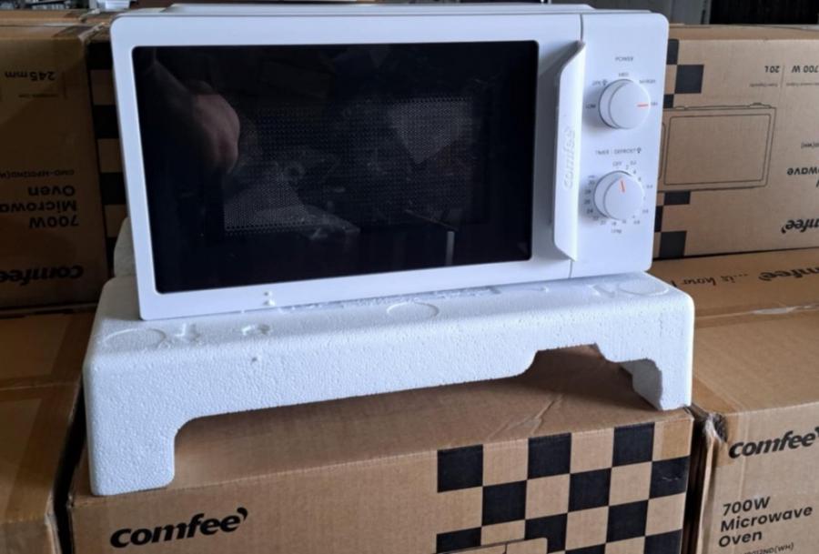 Promo  Бяла Микровълнова печка с 5 степени и размразяване, 700w, 20L