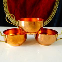 Масивни медни чаши 150 мл., позлата.