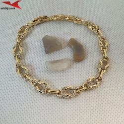 Гривна с 14К златно покритие и с цирконий