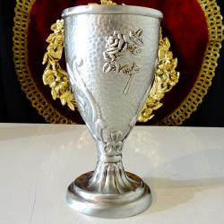 Калаен бокал, чаша за вино, роза, орнаменти Art Deco.