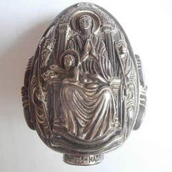 Православно гръцко сребърно иконно яйце проба 995