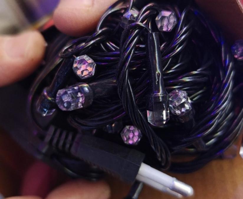 Коледни лампички Кристал с удължител 10 метра, 100 лампи