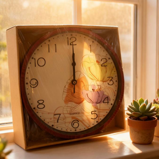 Стенен часовник  25 см  стилен подарък за дом, уют и организация