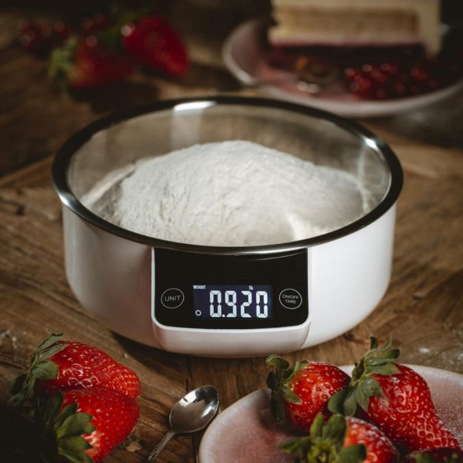 Дигитална кухненска везна до 5 кг  LCD дисплей, купа от неръждаема ст