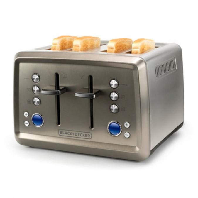 Мощен тостер Black decker Bxto1960e - Неръждаема стомана с 4 слота, LC