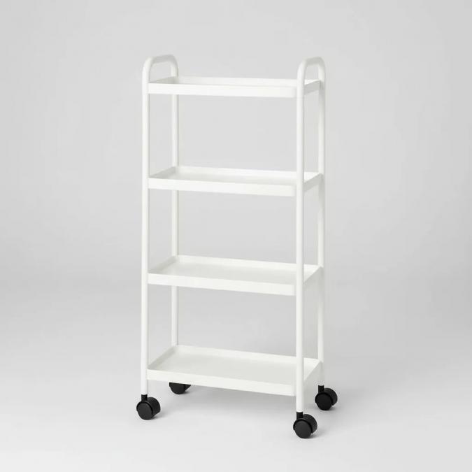 Компактна дизайнерска количка-етажерка за организиране на баня и кухня