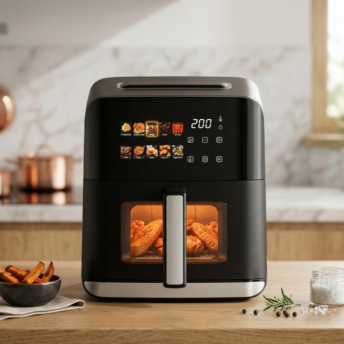 Еърфрайър с горещ въздух Oliver Voltz Ov51980ce, 1200w, 4L, 10 програм