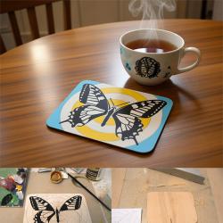 Хендмейд подложка за чаша. Ръчно рисувана.