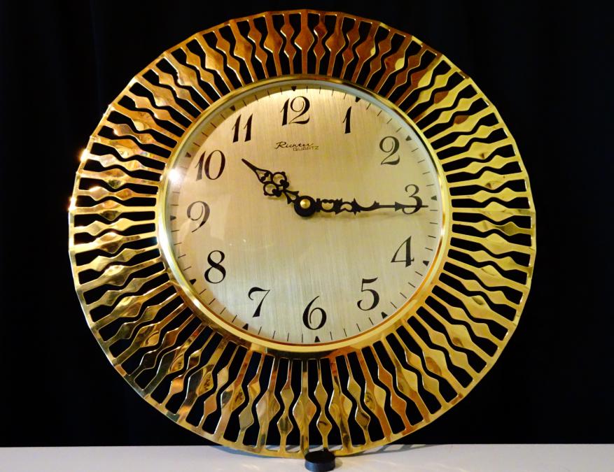 Richter W. Germany, стенен часовник, позлата.