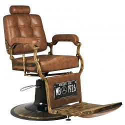 Бръснарски стол Boss - черно кафяво светлокафяв