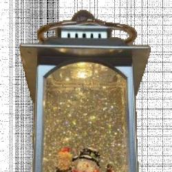 Коледна декоративна лампа със снежен човек в сребристо