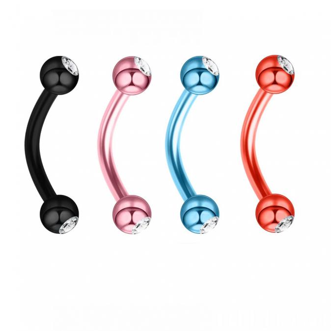 Обици на вежда с кристали цирконий