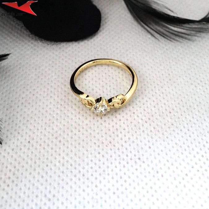 Пръстен с 14К златно покритие и с цирконий