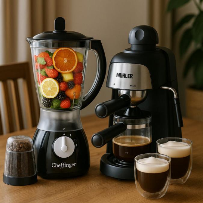 Промоция Комплект еспресо машина Muhler Mcm-33 с чаши и блендер
