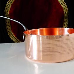 Медна тенджера, тиган, 3 л., чиста червена мед.