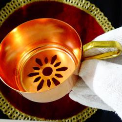 Медна цедка за чай, чиста мед.