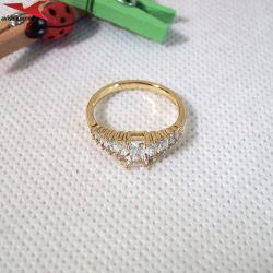 Пръстен с 14К златно покритие и с цирконий