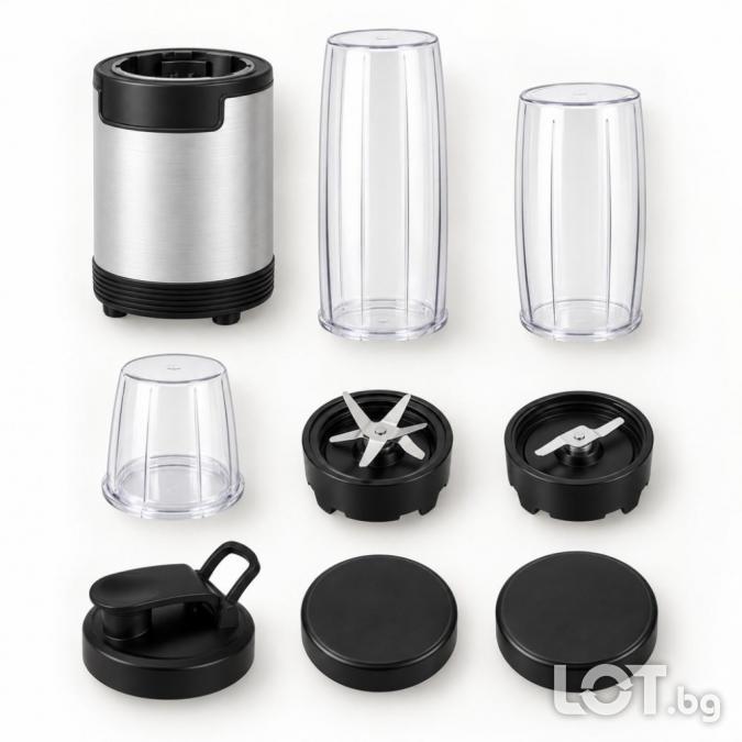 Нутриблендер 9 в 1, 900 W, 3 чаши, Bpa-free Tritan и To-go капак